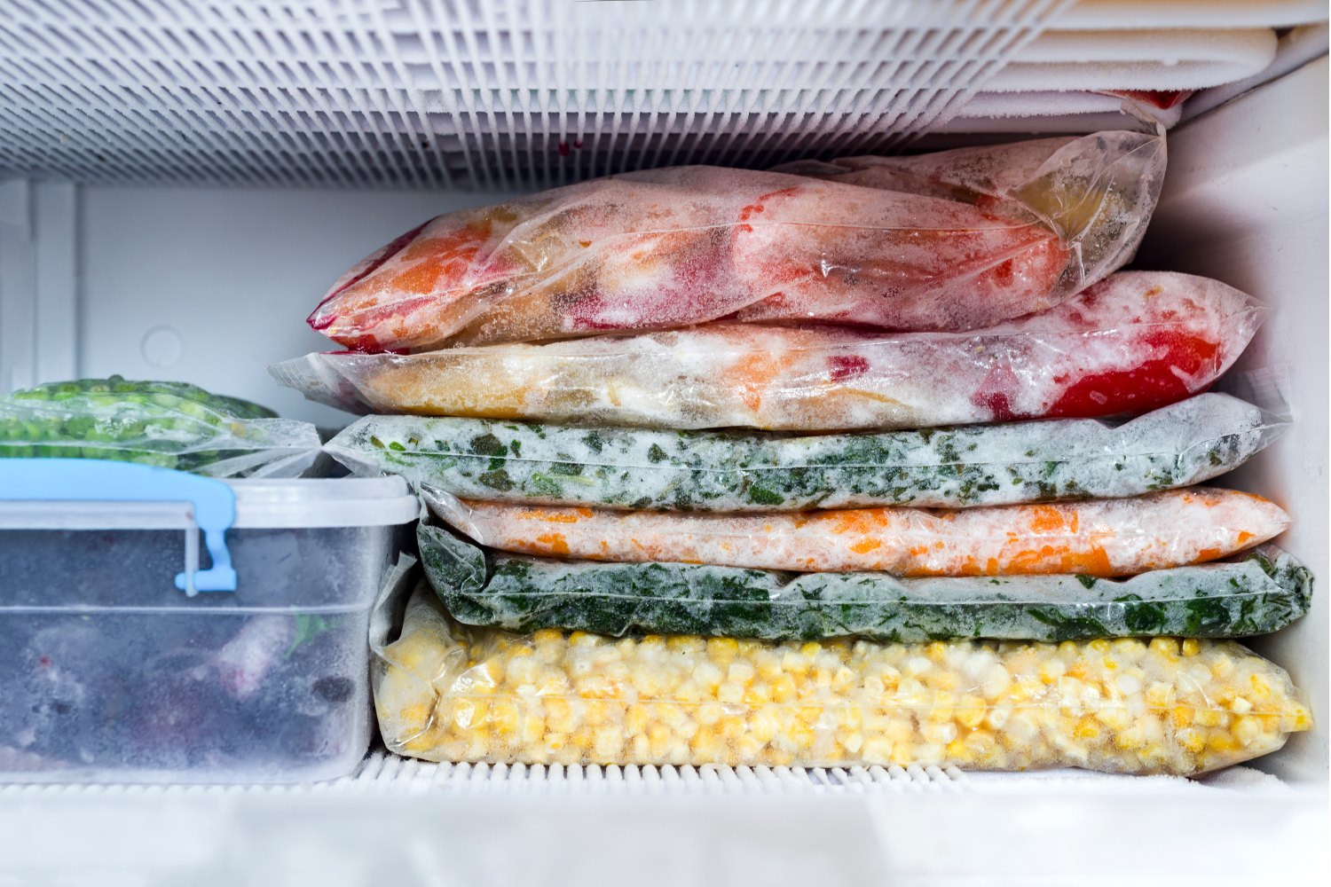 Freezer full of food