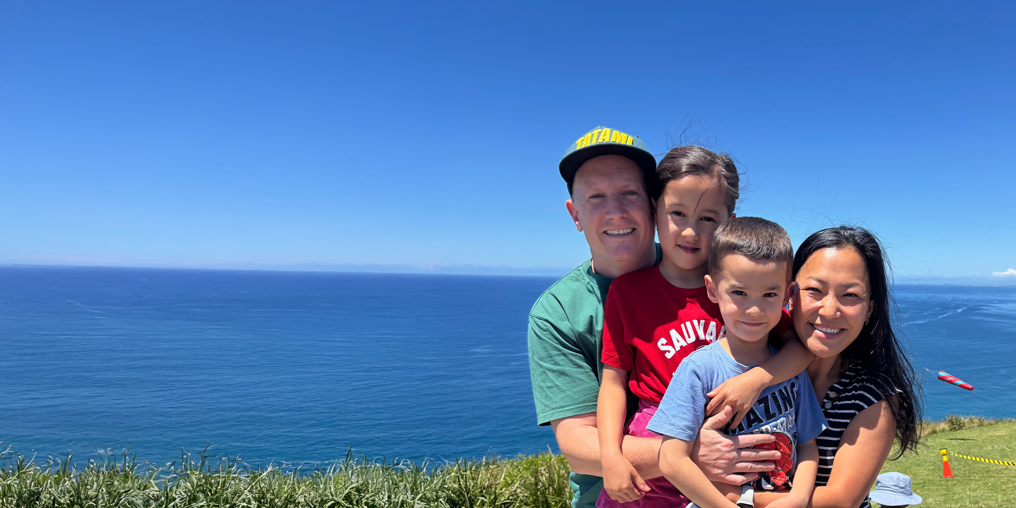 Image of the Knight Family, one dad, one mum, one daughter and one son