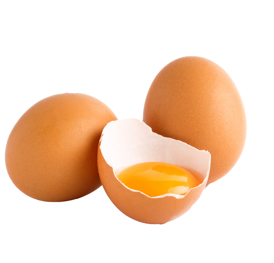 Raw eggs on a transparent background